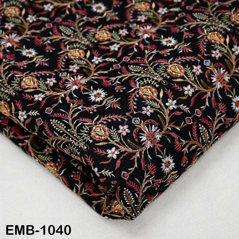 Indian Embroidered Fabric by the yard Sewing DIY Crafting Embroidery Wedding Dresses Fabric Costumes Dolls Bags Cushion Covers Table Runners