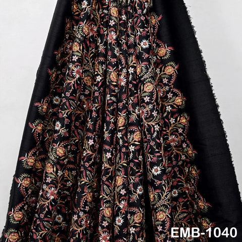 Indian Embroidered Fabric by the yard Sewing DIY Crafting Embroidery Wedding Dresses Fabric Costumes Dolls Bags Cushion Covers Table Runners