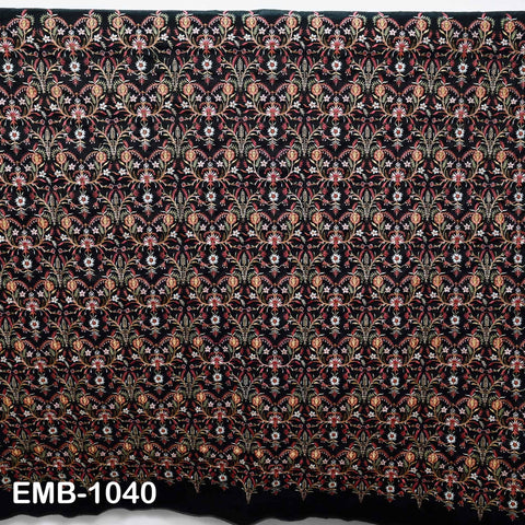 Indian Embroidered Fabric by the yard Sewing DIY Crafting Embroidery Wedding Dresses Fabric Costumes Dolls Bags Cushion Covers Table Runners