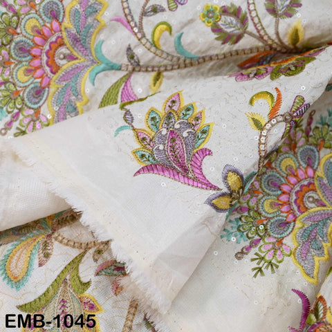 Embroidered Fabric by the Yard for Sewing DIY Crafting Embroidery Wedding Dress Costumes, dolls, bags, table runners, blouses