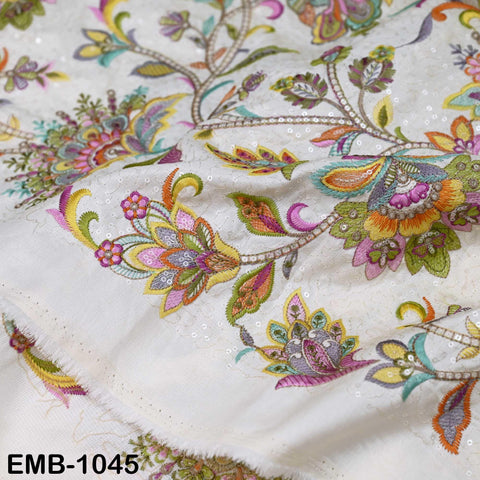 Embroidered Fabric by the Yard for Sewing DIY Crafting Embroidery Wedding Dress Costumes, dolls, bags, table runners, blouses