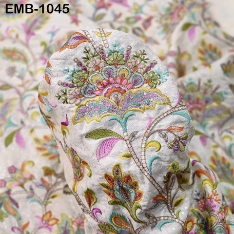 Embroidered Fabric by the Yard for Sewing DIY Crafting Embroidery Wedding Dress Costumes, dolls, bags, table runners, blouses