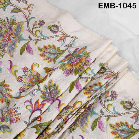 Embroidered Fabric by the Yard for Sewing DIY Crafting Embroidery Wedding Dress Costumes, dolls, bags, table runners, blouses