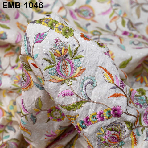 Embroidered Fabric by the Yard for Sewing DIY Crafting Embroidery Wedding Dress Costumes, dolls, bags, table runners, blouses