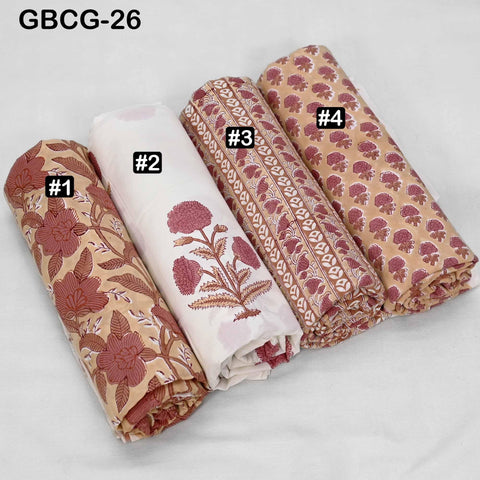 Block Printed Floral Cotton Fabric, Summer Dress, Sleepwear Pajamas Sewing Material by the Yard, Orange and white