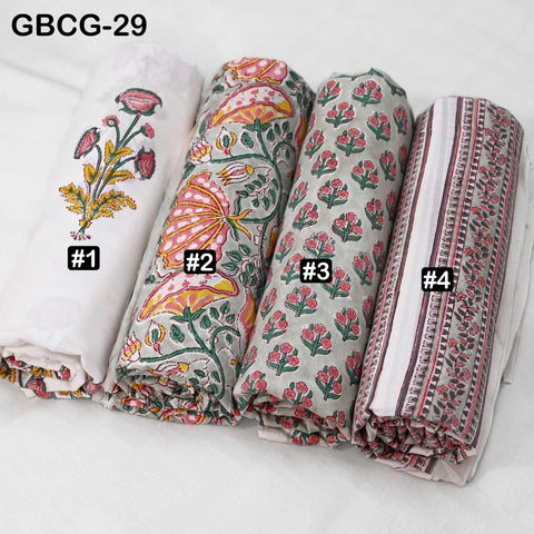 Block Printed Floral Cotton Fabric, Summer Dress, Sleepwear Pajamas Sewing Material by the Yard, Green and white