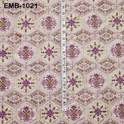 Indian Embroidered Fabric by the yard Sewing DIY Crafting Embroidery Wedding Dress Costumes Dolls Bags Cushion Covers Table Runners Blouses