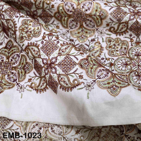 Indian Embroidery Fabric by the yard Embroidered Wedding Costumes Fabric Regency Reticules Victorian Handbags Marie Antoinette Junk Journals