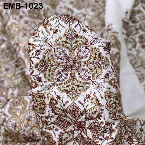 Indian Embroidery Fabric by the yard Embroidered Wedding Costumes Fabric Regency Reticules Victorian Handbags Marie Antoinette Junk Journals