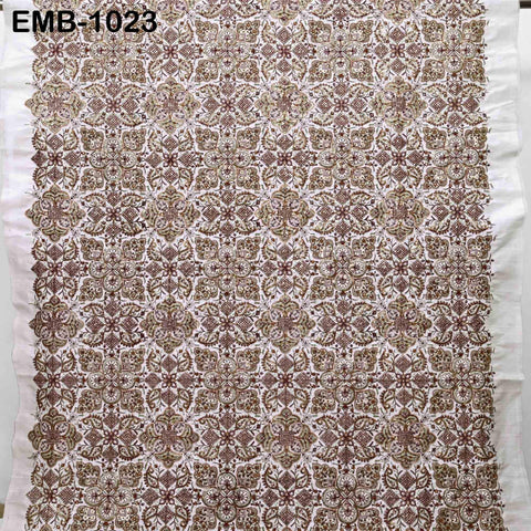 Indian Embroidery Fabric by the yard Embroidered Wedding Costumes Fabric Regency Reticules Victorian Handbags Marie Antoinette Junk Journals