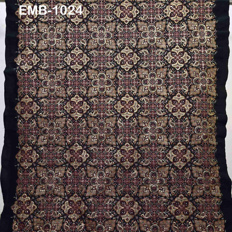 Indian Embroidery Fabric by the yard Embroidered Wedding Costumes Fabric Regency Reticules Victorian Handbags Marie Antoinette Junk Journals