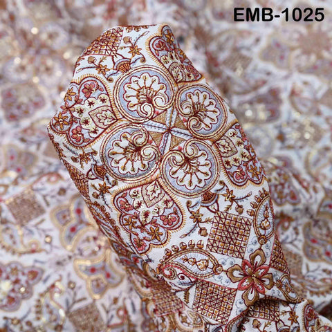 Indian Embroidery Fabric by the yard Embroidered Wedding Costumes Fabric Regency Reticules Victorian Handbags Marie Antoinette Junk Journals