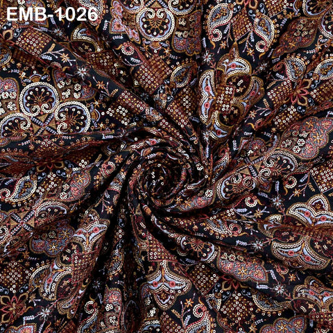 Indian Embroidery Fabric by the yard Embroidered Wedding Costumes Fabric Regency Reticules Victorian Handbags Marie Antoinette Junk Journals