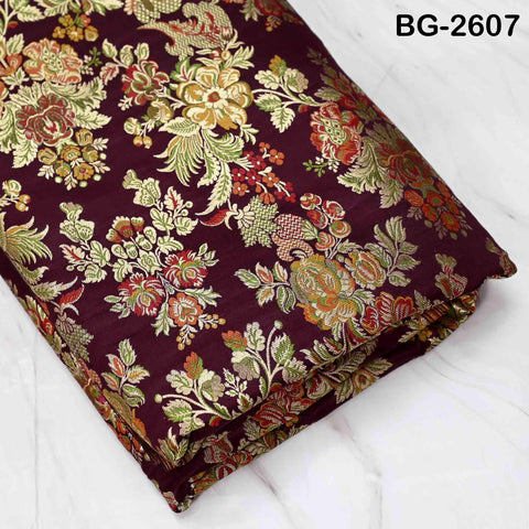 Dress Material Brocade Fabric by the Yard Historic Costume Indian Banarasi Wedding Skirts Banaras Knee Length Coat Sewing Upholstery Drapery