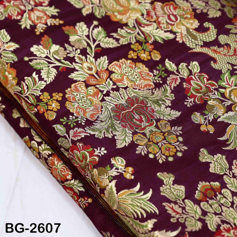 Dress Material Brocade Fabric by the Yard Historic Costume Indian Banarasi Wedding Skirts Banaras Knee Length Coat Sewing Upholstery Drapery