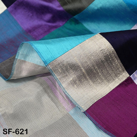 50" Stitched Patchwork Pure Dupioni Raw Silk Fabric by the Yard Indian Crafting, Sewing, Wedding Dresses, Skirts, Vest Coats Pillow Covers