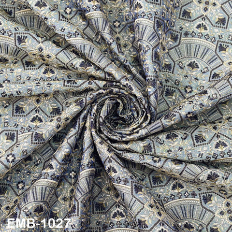 Embroidered Fabric by the yard Sewing DIY Crafting Indian Embroidery Wedding Dress Costumes Dolls Bags Cushion Covers Table Runners Blouses