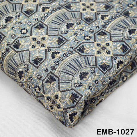 Embroidered Fabric by the yard Sewing DIY Crafting Indian Embroidery Wedding Dress Costumes Dolls Bags Cushion Covers Table Runners Blouses