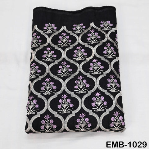 Indian Embroidered Fabric by the yard Sewing DIY Crafting Embroidery Wedding Dress Costumes Dolls Bags Cushion Covers Table Runners Blouses