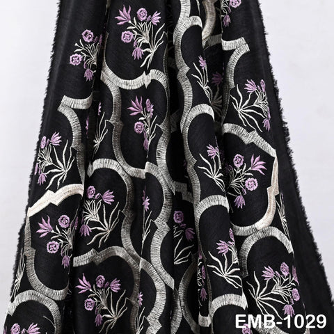 Indian Embroidered Fabric by the yard Sewing DIY Crafting Embroidery Wedding Dress Costumes Dolls Bags Cushion Covers Table Runners Blouses