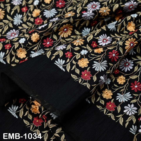Embroidered Fabric by the yard Sewing DIY Crafting Indian Embroidery Wedding Dress Costumes Dolls Bags Cushion Covers Table Runners Blouses