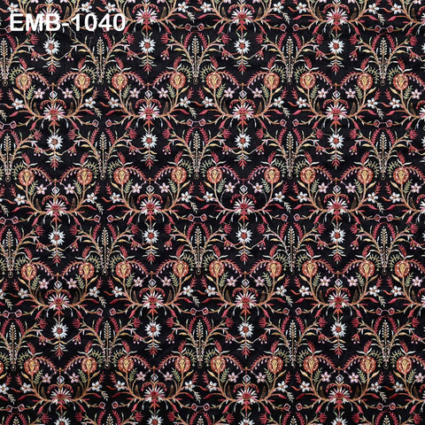 Indian Embroidered Fabric by the yard Sewing DIY Crafting Embroidery Wedding Dresses Fabric Costumes Dolls Bags Cushion Covers Table Runners