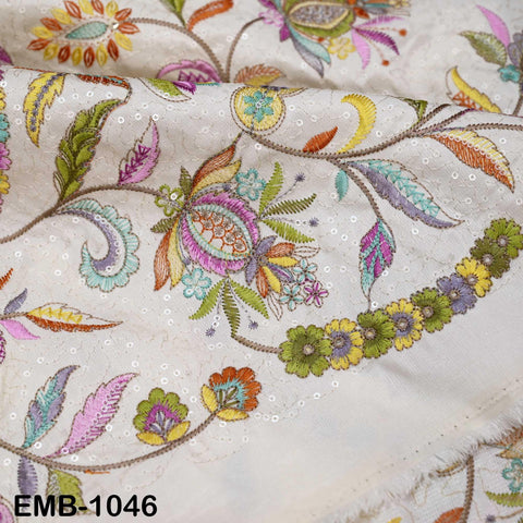 Embroidered Fabric by the Yard for Sewing DIY Crafting Embroidery Wedding Dress Costumes, dolls, bags, table runners, blouses