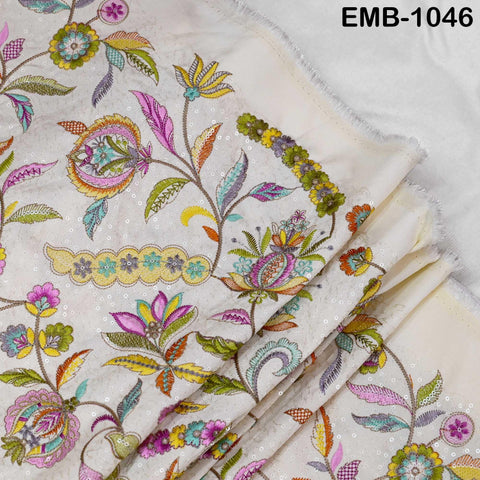 Embroidered Fabric by the Yard for Sewing DIY Crafting Embroidery Wedding Dress Costumes, dolls, bags, table runners, blouses