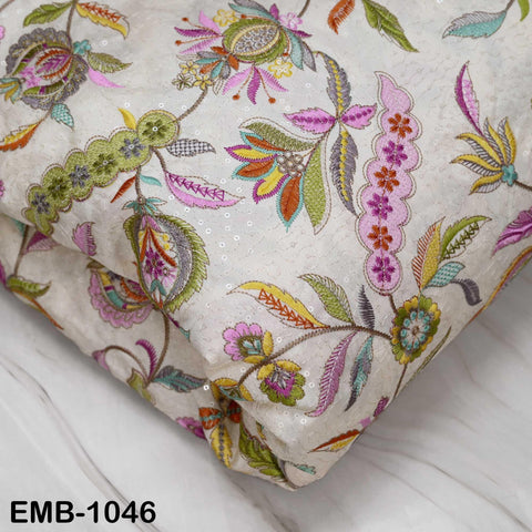 Embroidered Fabric by the Yard for Sewing DIY Crafting Embroidery Wedding Dress Costumes, dolls, bags, table runners, blouses