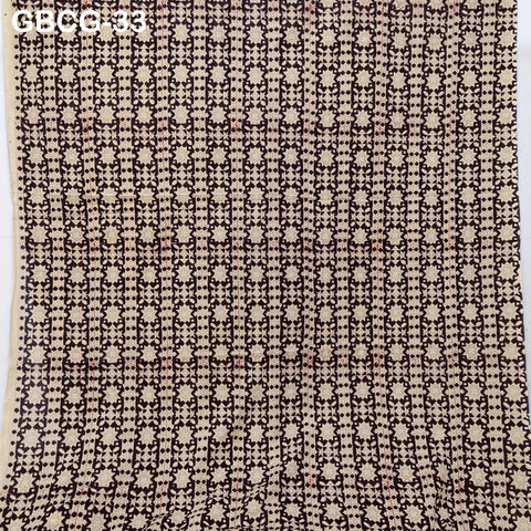 Block-Printed Floral Cotton Fabric, Summer Dress Sewing Material by the Yard, Green, Pink