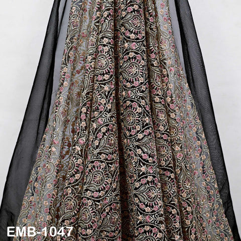 Indian Embroidery Fabric by the yard Embroidered Wedding Costumes Fabric Regency Reticules Victorian Handbags Marie Antoinette Junk Journals