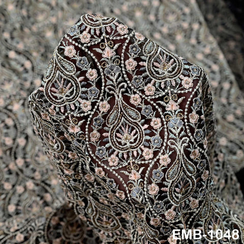 Indian Embroidery Fabric by the yard Embroidered Wedding Costumes Fabric Regency Reticules Victorian Handbags Marie Antoinette Junk Journals