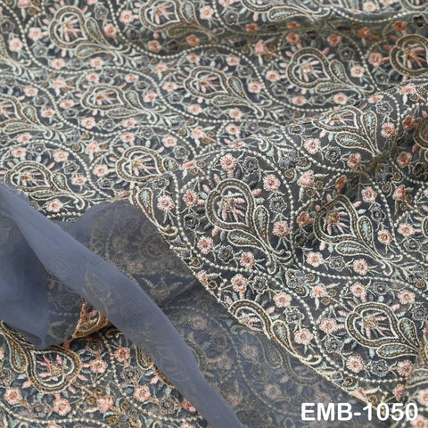 Indian Embroidery Fabric by the yard Embroidered Wedding Costumes Fabric Regency Reticules Victorian Handbags Marie Antoinette Junk Journals