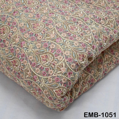 Indian Embroidery Fabric by the yard Embroidered Wedding Costumes Fabric Regency Reticules Victorian Handbags Marie Antoinette Junk Journals