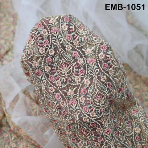 Indian Embroidery Fabric by the yard Embroidered Wedding Costumes Fabric Regency Reticules Victorian Handbags Marie Antoinette Junk Journals
