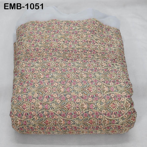 Indian Embroidery Fabric by the yard Embroidered Wedding Costumes Fabric Regency Reticules Victorian Handbags Marie Antoinette Junk Journals
