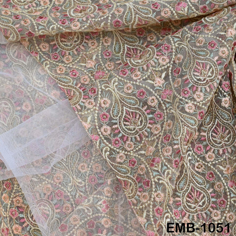 Indian Embroidery Fabric by the yard Embroidered Wedding Costumes Fabric Regency Reticules Victorian Handbags Marie Antoinette Junk Journals