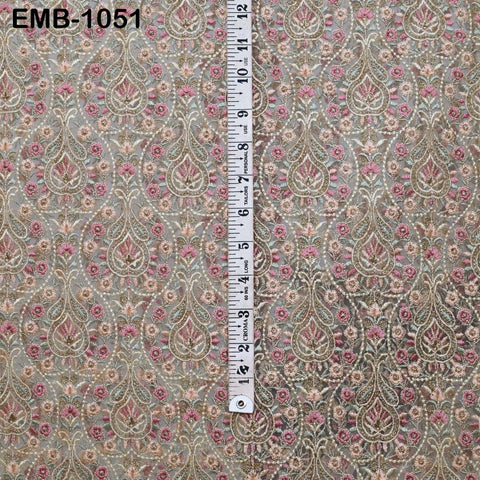 Indian Embroidery Fabric by the yard Embroidered Wedding Costumes Fabric Regency Reticules Victorian Handbags Marie Antoinette Junk Journals