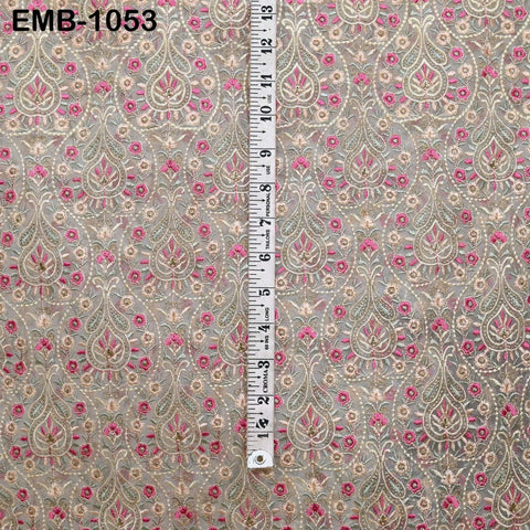Indian Embroidery Fabric by the yard Embroidered Wedding Costumes Fabric Regency Reticules Victorian Handbags Marie Antoinette Junk Journals