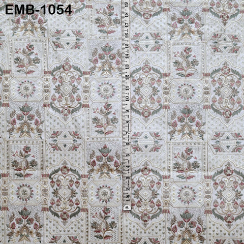 50" Indian Embroidered Fabric by the Yard for Sewing DIY Crafting, Embroidery, Wedding Dresses, Costumes, Dolls, Bags, and Pillow Covers
