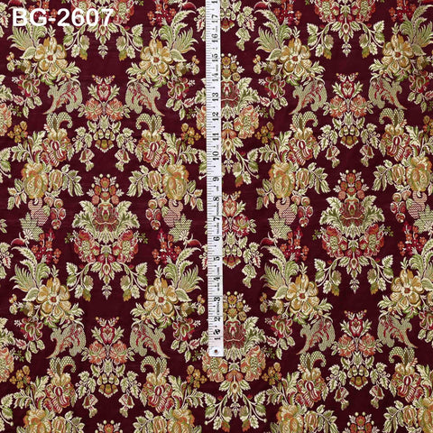 Dress Material Brocade Fabric by the Yard Historic Costume Indian Banarasi Wedding Skirts Banaras Knee Length Coat Sewing Upholstery Drapery