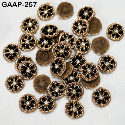 50 pcs Handmade Zardozi Appliques 2 cm: Indian Beaded Flower Patches, DIY Crafting Sewing Embellishments for Dresses Supply