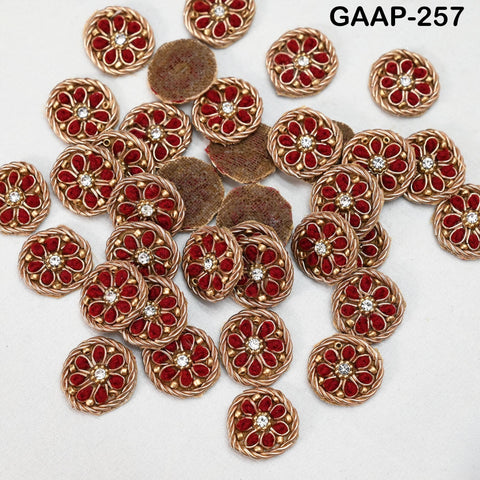 50 pcs Handmade Zardozi Appliques 2 cm: Indian Beaded Flower Patches, DIY Crafting Sewing Embellishments for Dresses Supply