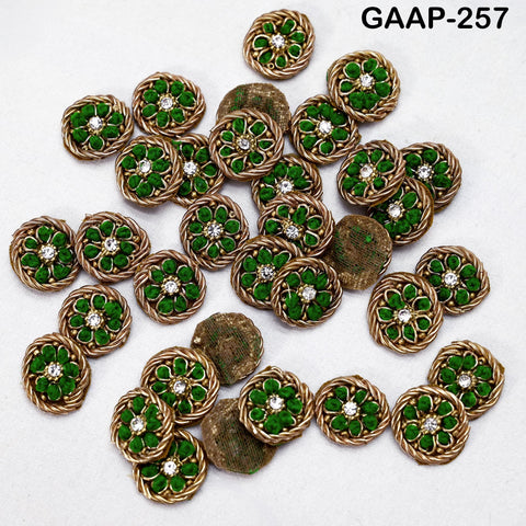 50 pcs Handmade Zardozi Appliques 2 cm: Indian Beaded Flower Patches, DIY Crafting Sewing Embellishments for Dresses Supply