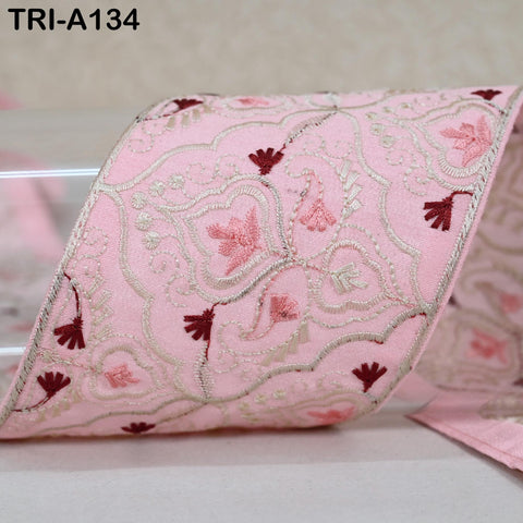 9 Yard Indian Trims Embroidered Decorative Fabric Laces Sari Border Ribbon Home Decor Sewing Accessory DIY Crafting Victorian Handbags 8cm