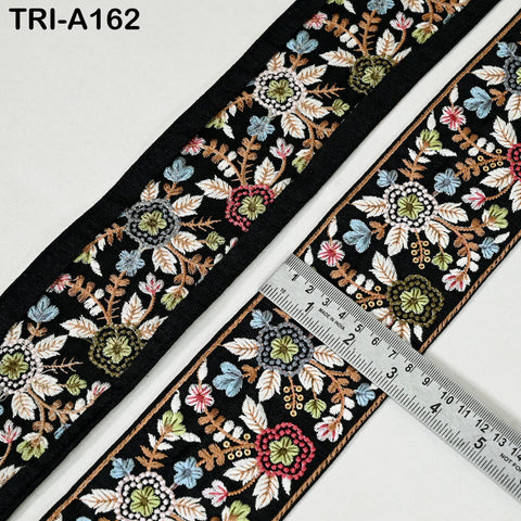 9 Yard Embroidery Fabric 3cm Trim Embroidered Ribbon Decorative Embellishments DIY Crafting Sewing Saree Indian Sari Border Home Decor Bags