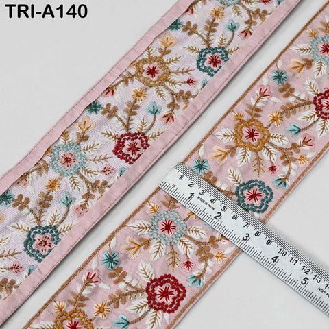 9 Yard Embroidery Fabric 3cm Trim Embroidered Ribbon Decorative Embellishments DIY Crafting Sewing Saree Indian Sari Border Home Decor Bags