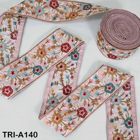 9 Yard Embroidery Fabric 3cm Trim Embroidered Ribbon Decorative Embellishments DIY Crafting Sewing Saree Indian Sari Border Home Decor Bags