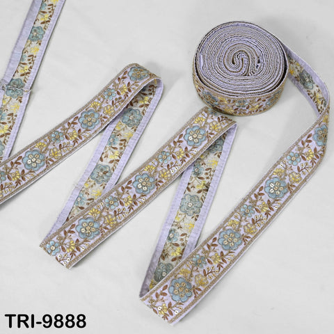 9 Yard Dusty Pink 5 cm Embroidery Trims Ribbons Indian Sari Border Embroidered Crafting Sewing Costume Tote Bags Lampshade Home Decor