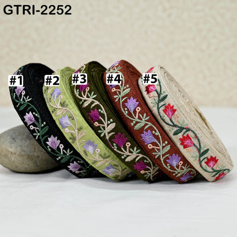 9 Yard 3cm Embroidery Ribbon for Kids Crafting Sewing Costumes Dog Collar Tote Bags, Lampshades, Holidays Decor Embroidered Embellishment
